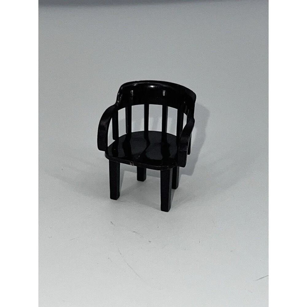 Vintage Marx Dollhouse Furniture 1.5” 50/60s Brown Barrel Back Chair Tub Plastic